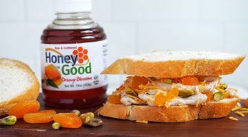 Apricot Cheddar Chicken Sandwich Salad featuring A Spoon Full of Hope honey