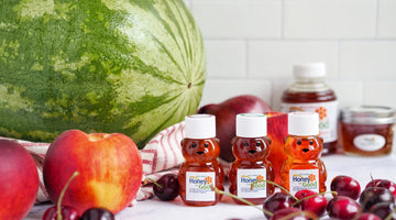 Grilled Watermelon, Peaches and Cherries Summer Salad using A Spoon Full of Hope Honey