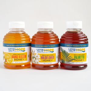 A Spoon Full of Hope Honey Bundle with Wildflower, Orange Blossom and Palmetto Honey
